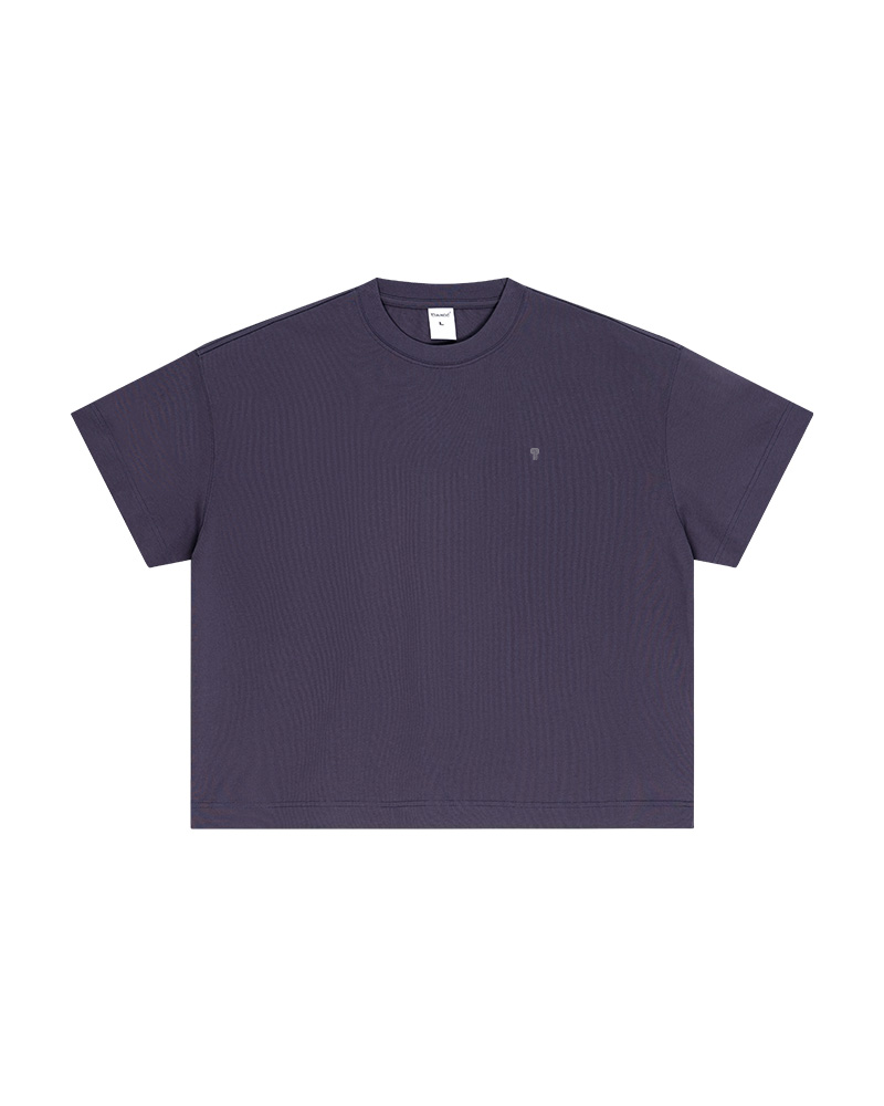 Polocom Plus Foundation Cotton Tee in Dark purple, garment front view