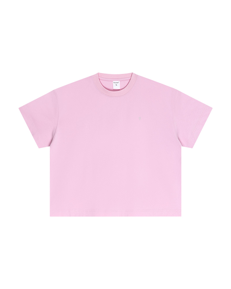 Polocom Plus Foundation Cotton Tee in Pink, garment front view