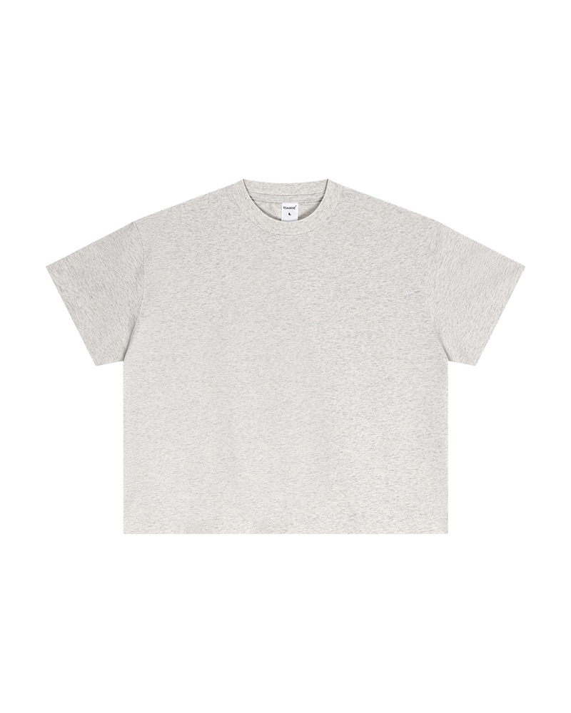 Polocom Plus Foundation Cotton Tee in Wheat Gray, garment front view