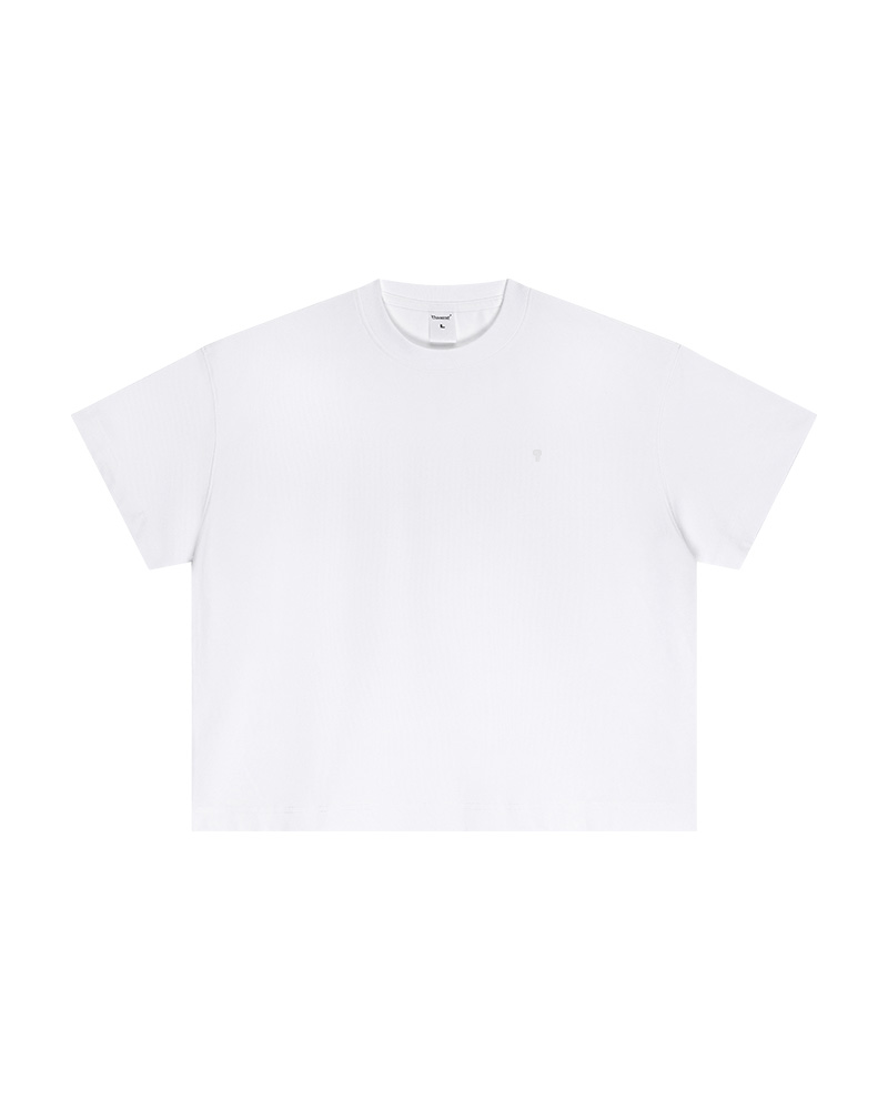 Polocom Plus Foundation Cotton Tee in White, garment front view