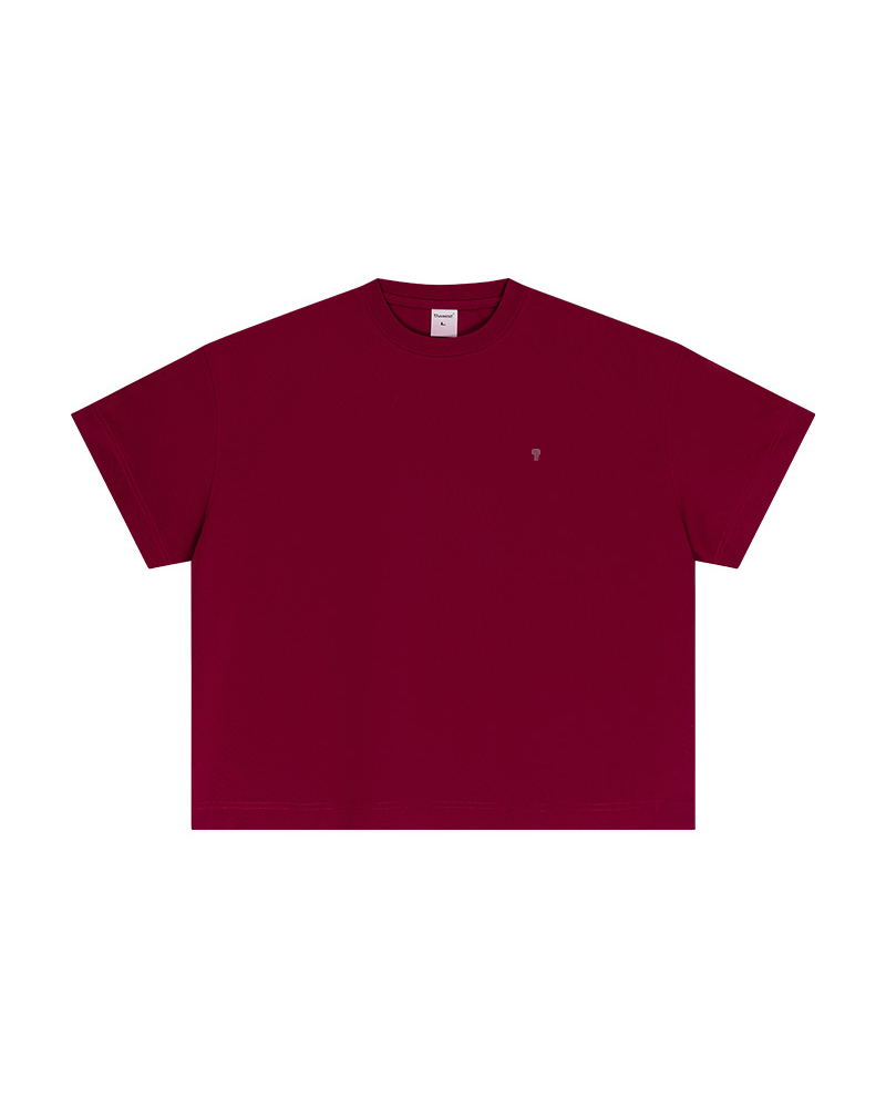 Polocom Plus Foundation Cotton Tee in Red, garment front view