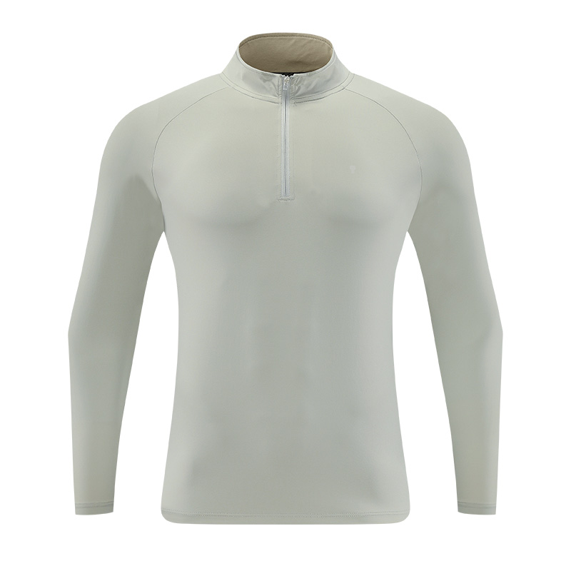 Glide Nylon Quarter-Zip Top in Green, garment front view