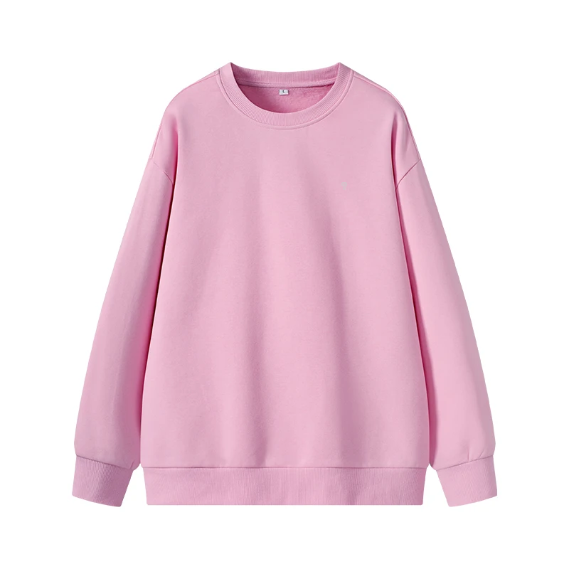 Polocom Plus Haven Fleece Crewneck in Pink, front garment view