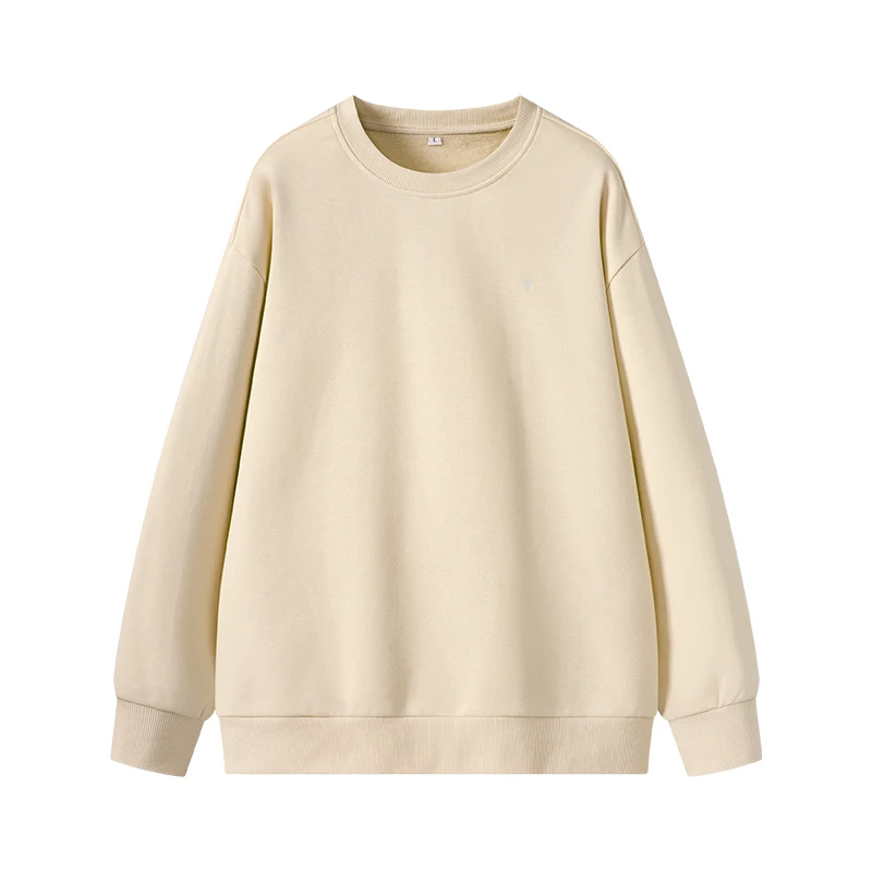 Polocom Plus Haven Fleece Crewneck in White Lime, front garment view
