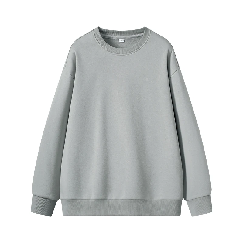 Polocom Plus Haven Fleece Crewneck in Light Rusty Gray, front garment view