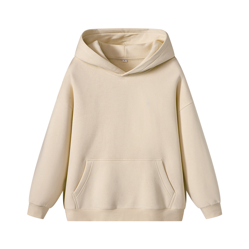 Polocom Plus Haven Fleece Pullover Hoodie in White Lime, front product view