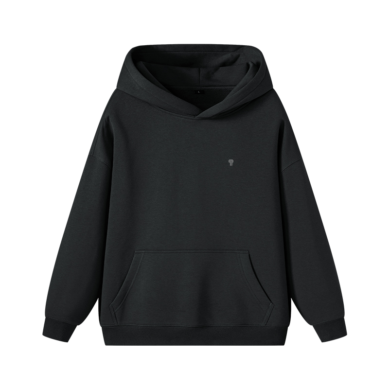 Polocom Plus Haven Fleece Pullover Hoodie in Black, front product view