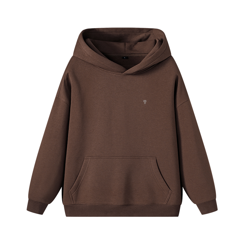 Polocom Plus Haven Fleece Pullover Hoodie in Chocolate Brown, front product view