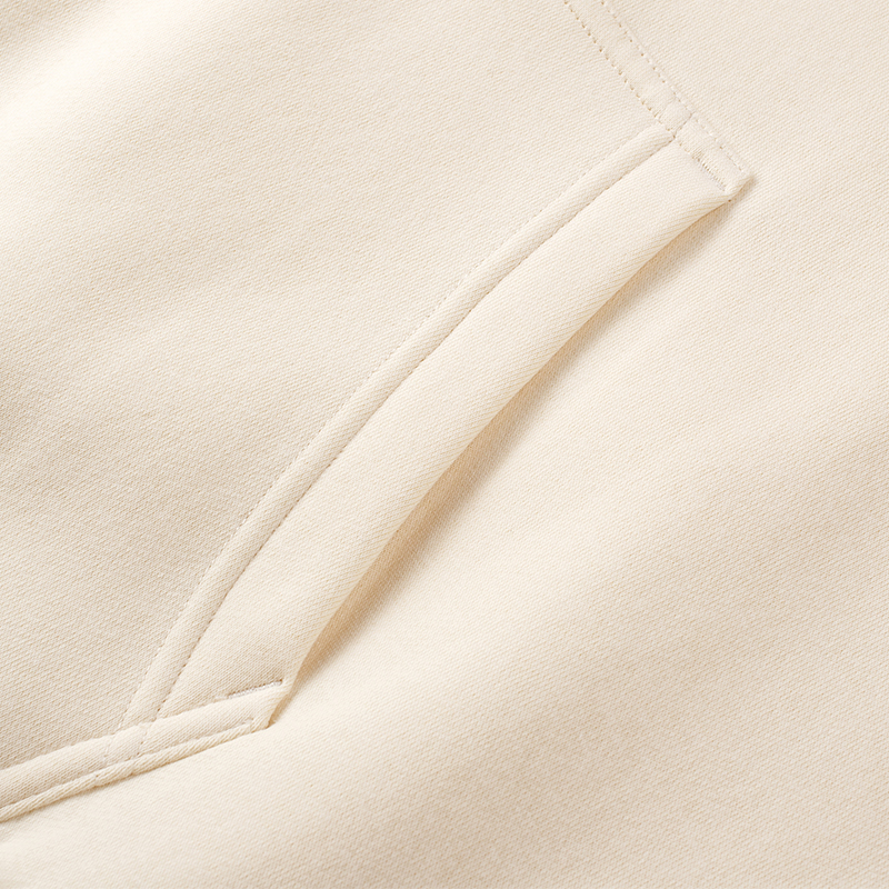 Haven Fleece Pullover Hoodie in White Lime, kangaroo pocket seam detail