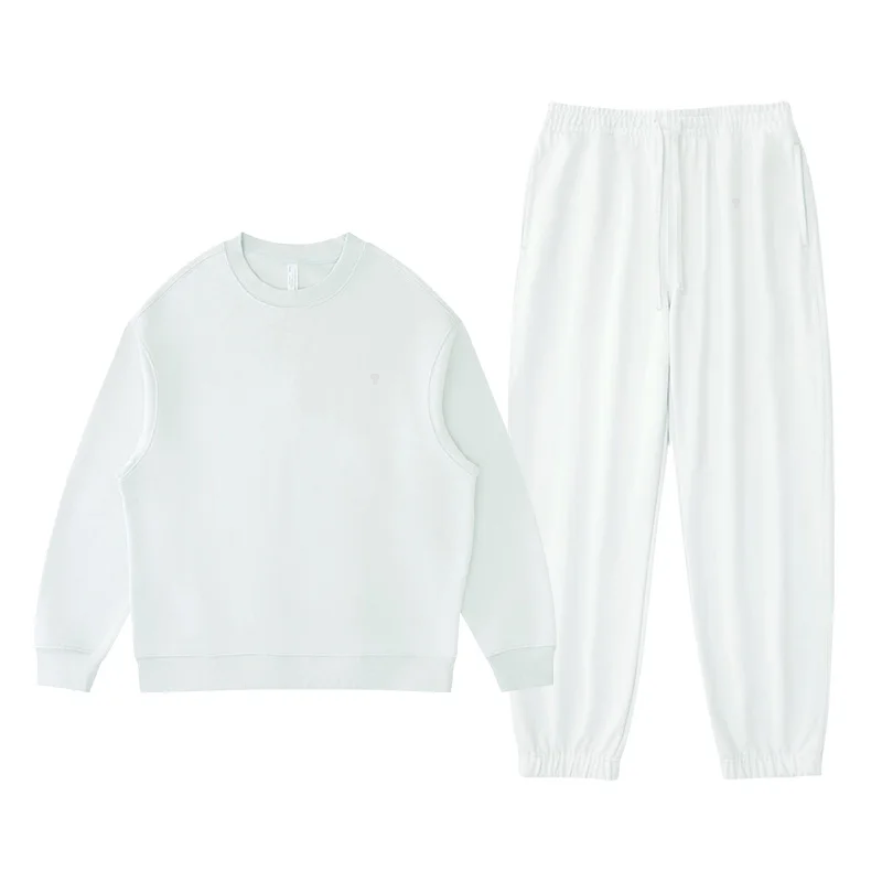 Polocom Plus Haven Heavyweight Crewneck & Jogger Set in Light Green, front garment view