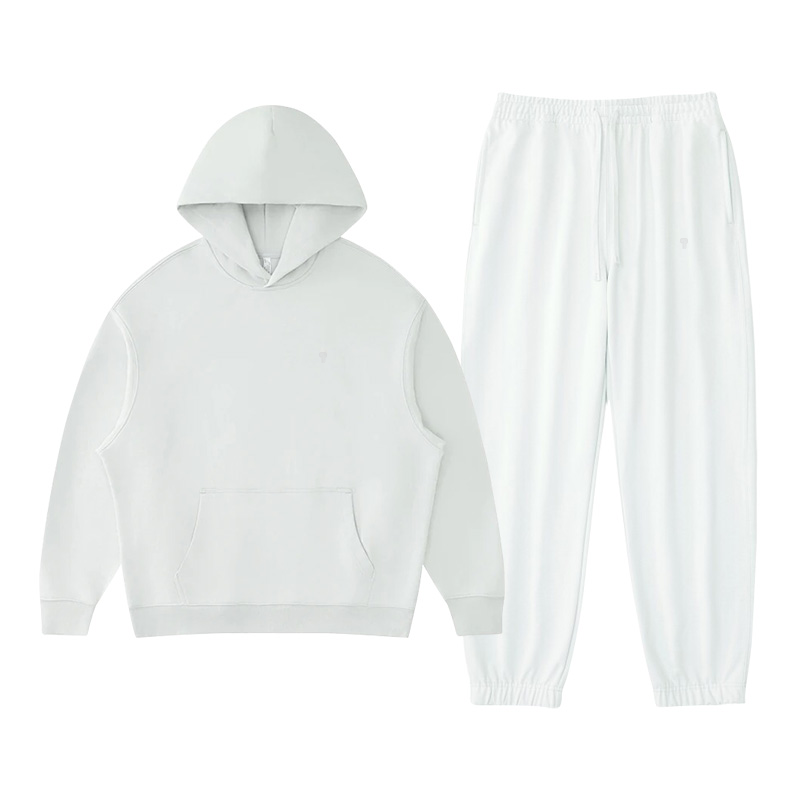 Polocom Plus Haven Heavyweight Hooded Jogger Set in Light Green, front product view