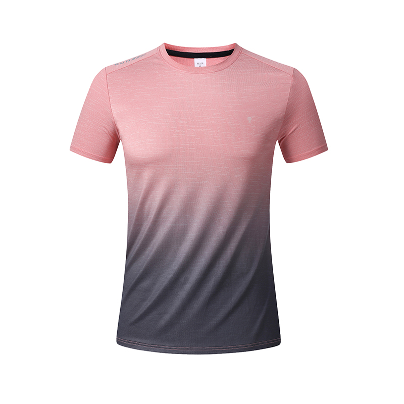 Polocom Plus Horizon Gradient Training Tee in Pink, garment front view
