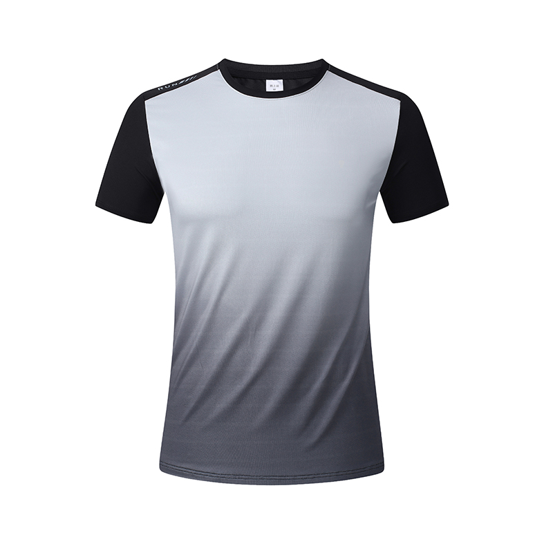 Polocom Plus Horizon Gradient Training Tee in Black, garment front view