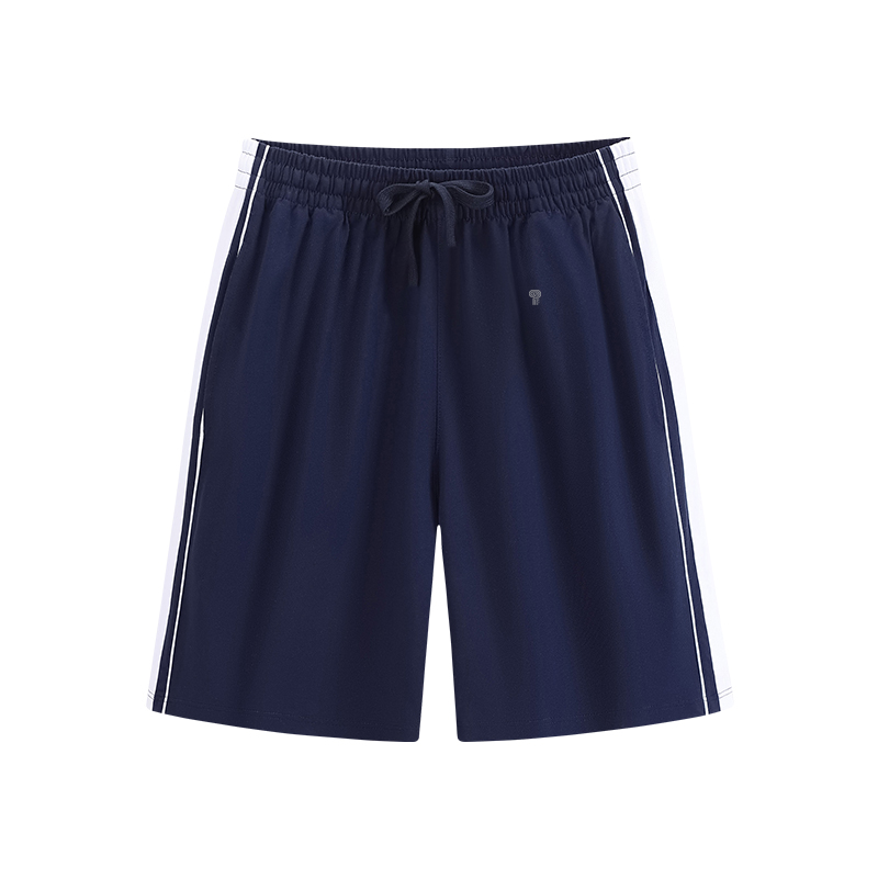 Polocom Plus Lane Stripe Shorts in Navy, front product view