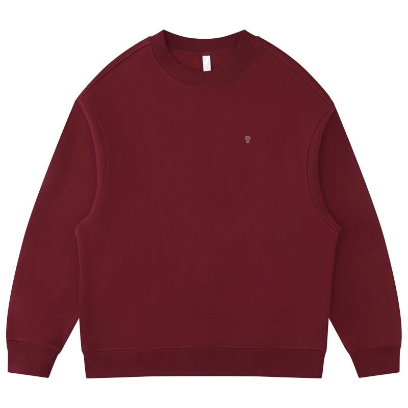 Polocom Plus Loft Heavyweight Crewneck in Wine Red, front product view