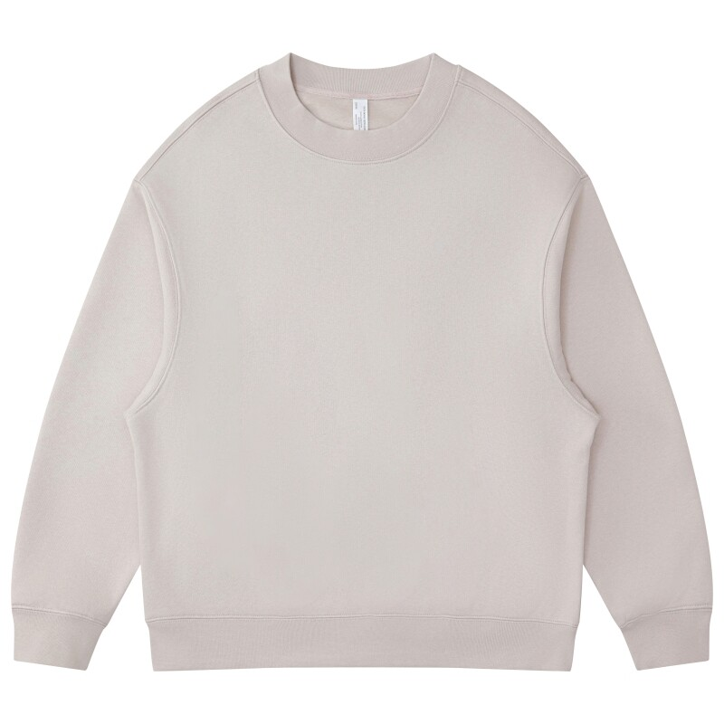 Polocom Plus Loft Heavyweight Crewneck in Khaki, flat front view