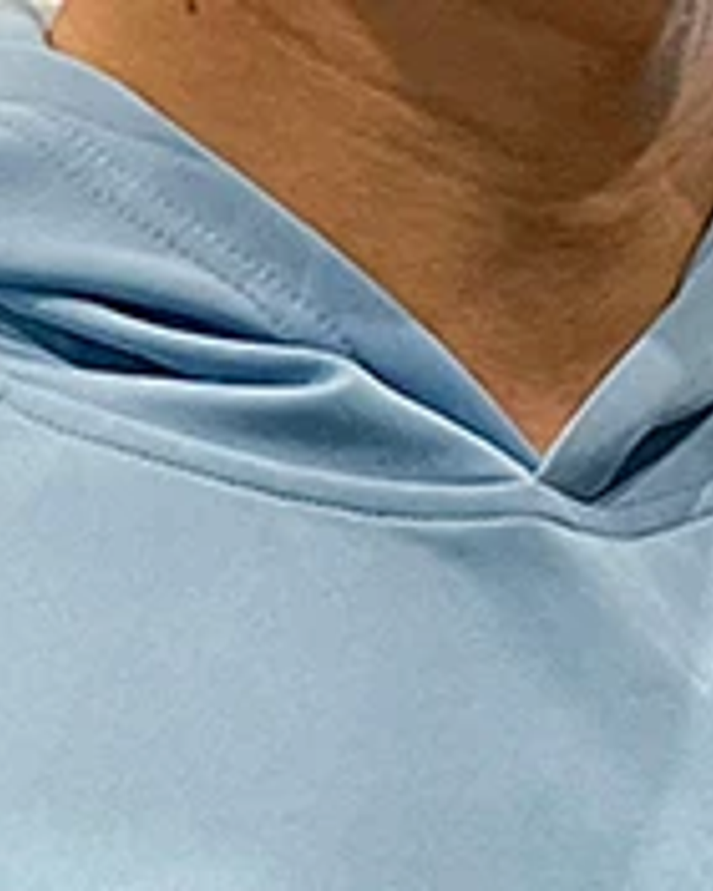 Momentum Training Hoodie hood and neckline detail