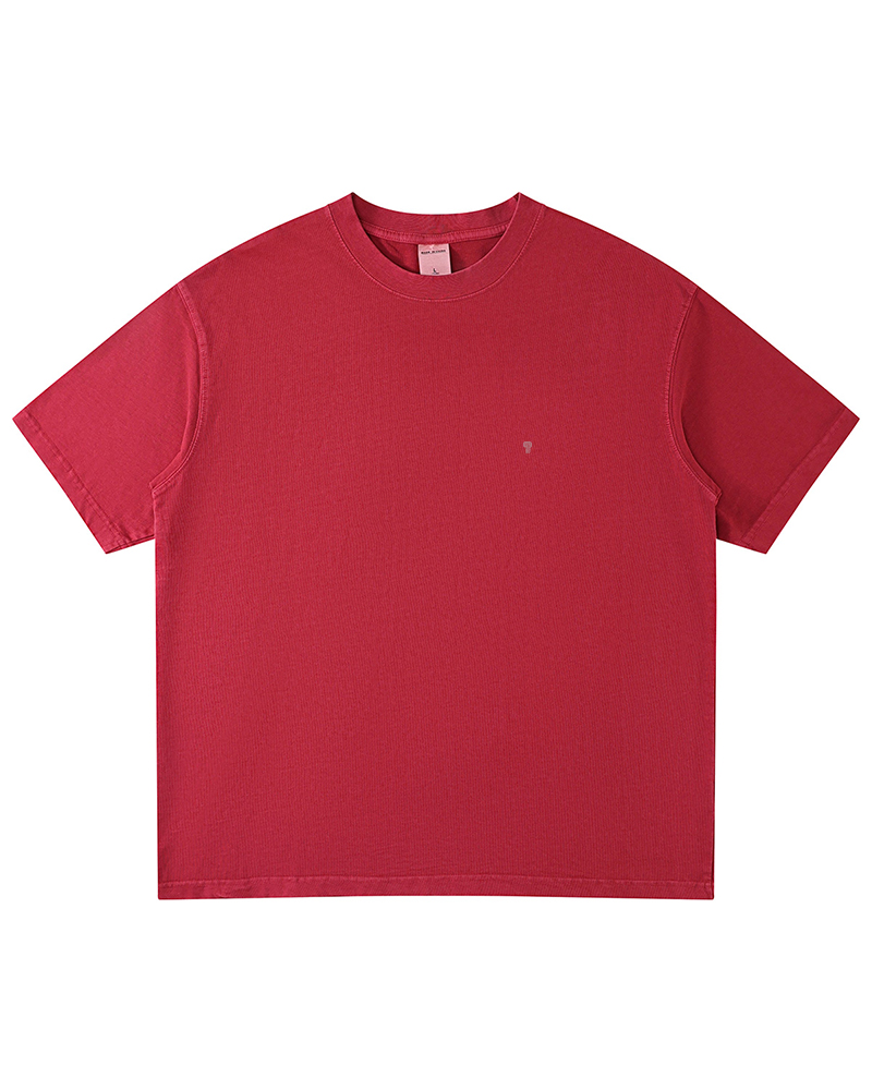 Polocom Plus Off-Duty Oversized Cotton Tee in Burgundy, garment front view