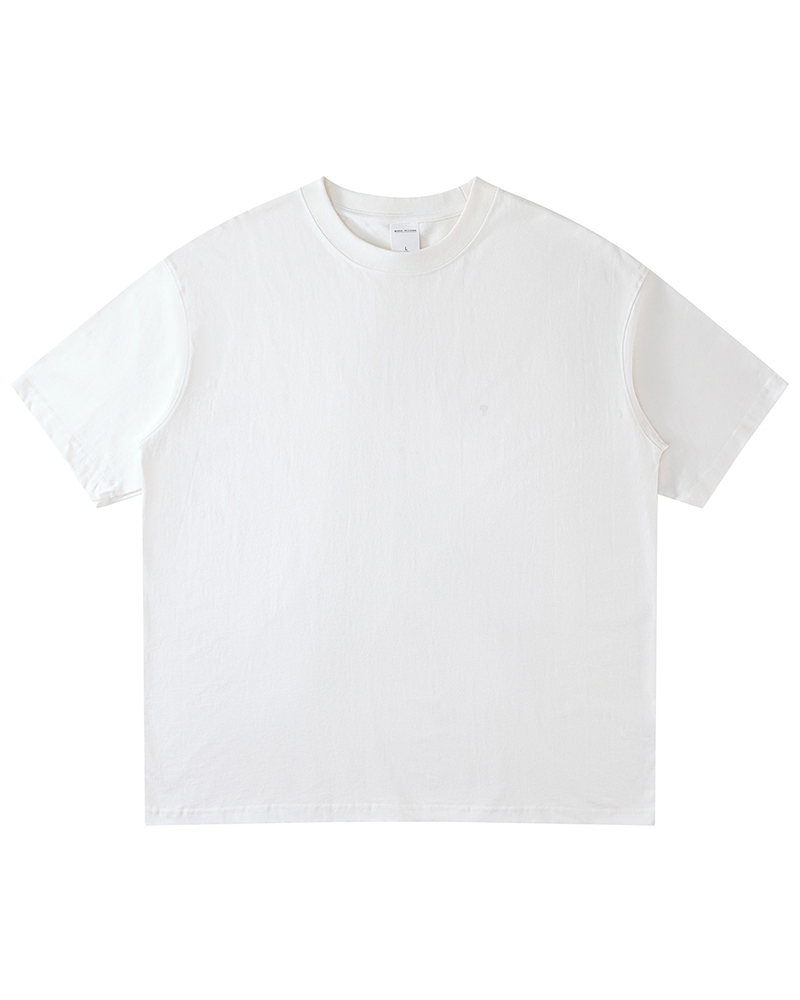 Polocom Plus Off-Duty Oversized Cotton Tee in White, garment front view
