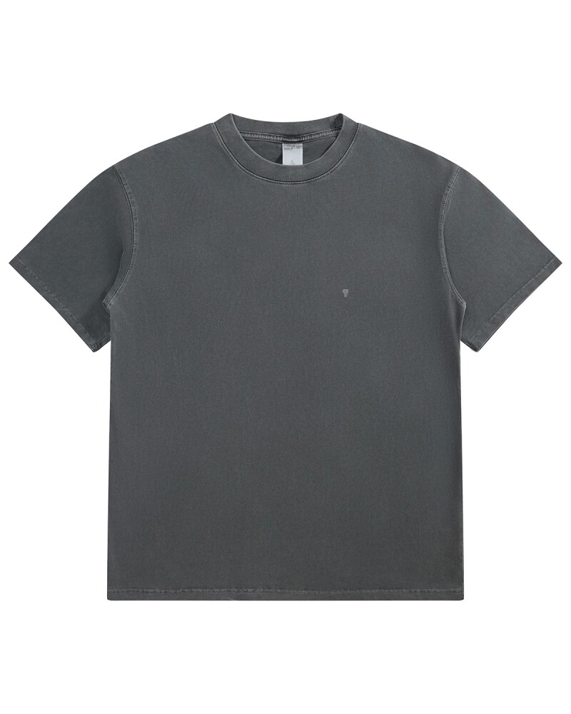 Polocom Plus Off-Duty Oversized Cotton Tee in Carbon Grey, garment front view