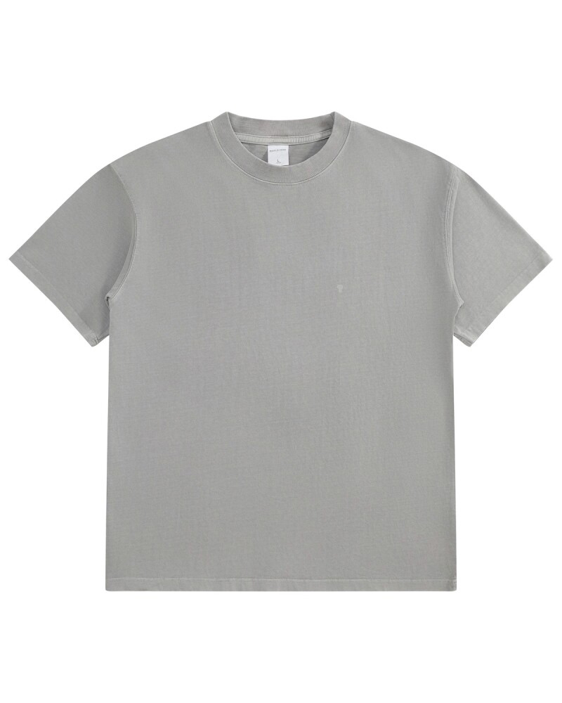 Polocom Plus Off-Duty Oversized Cotton Tee in Silver Grey, garment front view
