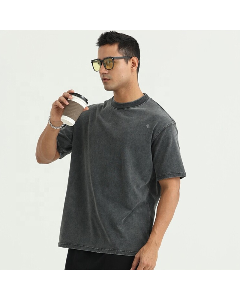 Off-Duty Oversized Cotton Tee in Black, alternate model view