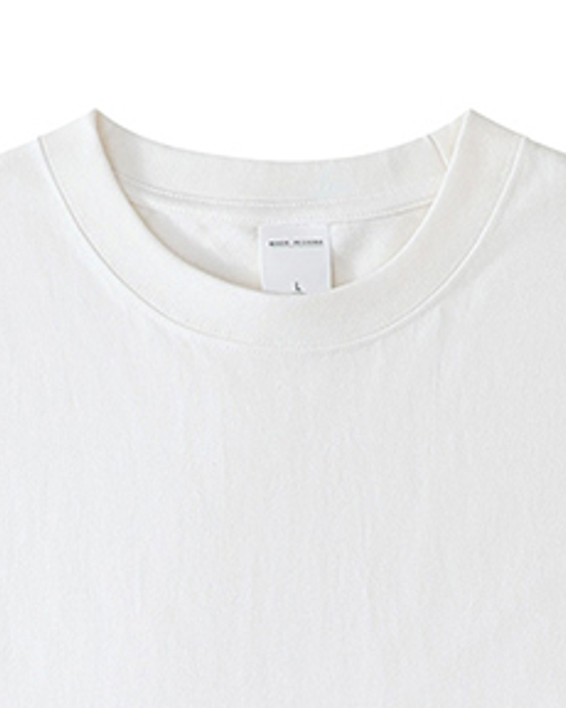 Off-Duty Oversized Cotton Tee crew neckline detail