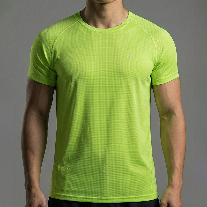 Polocom Plus Pace Raglan Training Tee in Green, front model view
