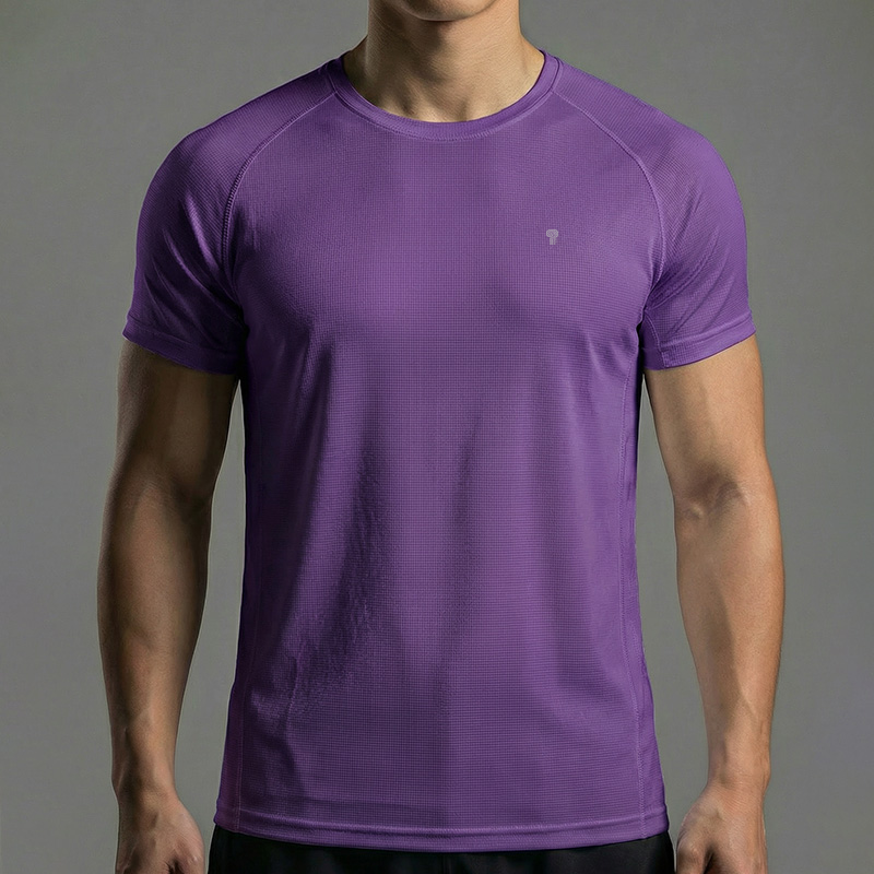 Polocom Plus Pace Raglan Training Tee in Purple, front model view