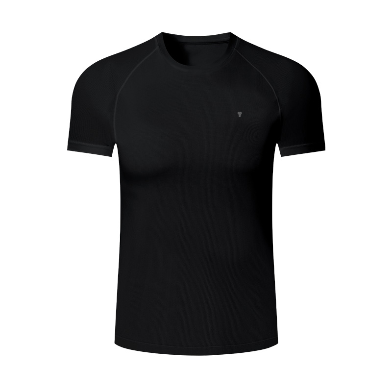 Polocom Plus Pace Raglan Training Tee in Black, front garment view