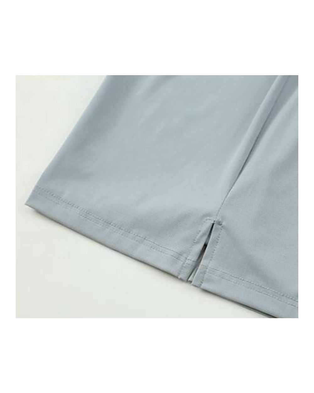 Pace light gray training shorts, split-hem stitching detail