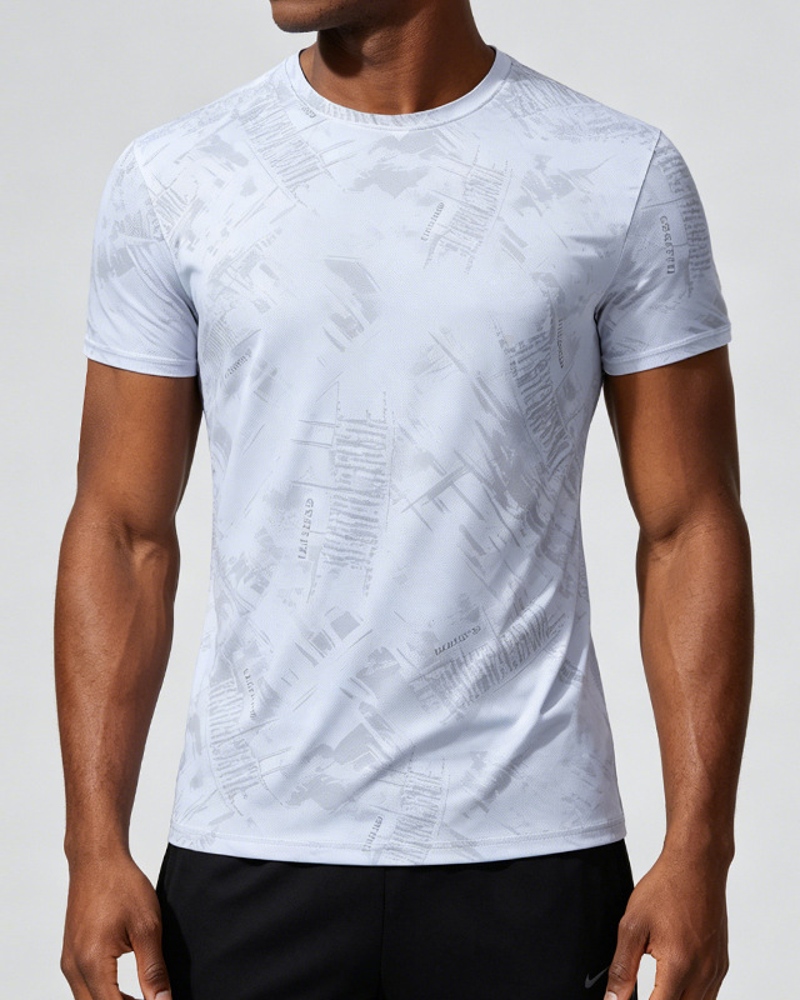 Polocom Plus Aerial Stretch Training Tee — White front on model