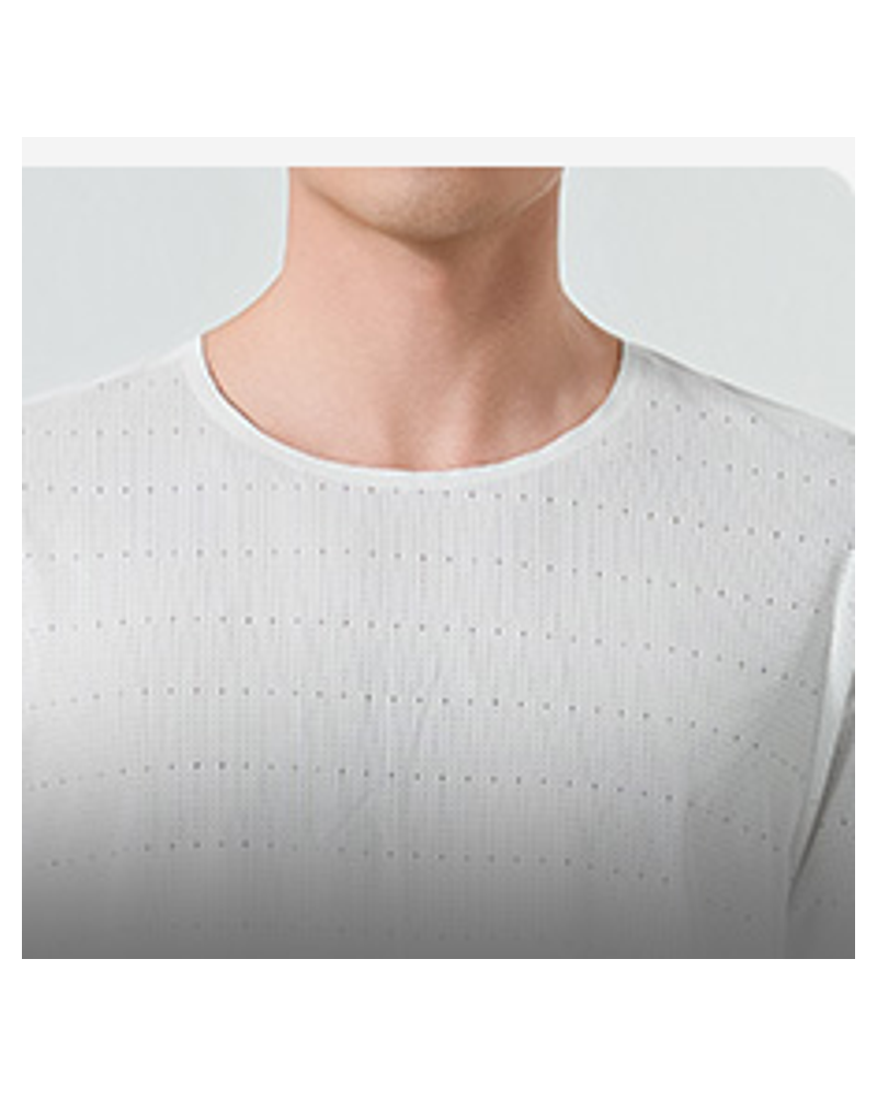 Polocom Plus Aero Lite Training Tee — White neckline and perforation detail