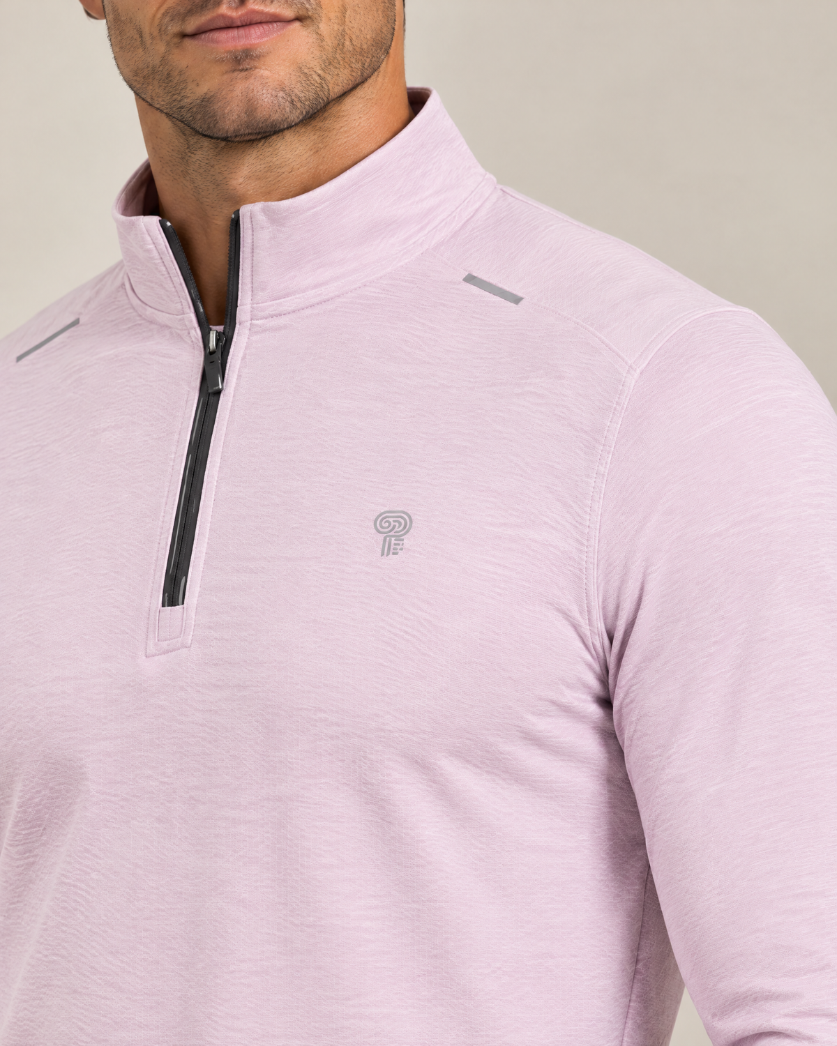 Polocom Plus Apex Quarter-Zip Training Top | Light Pink | Detail view