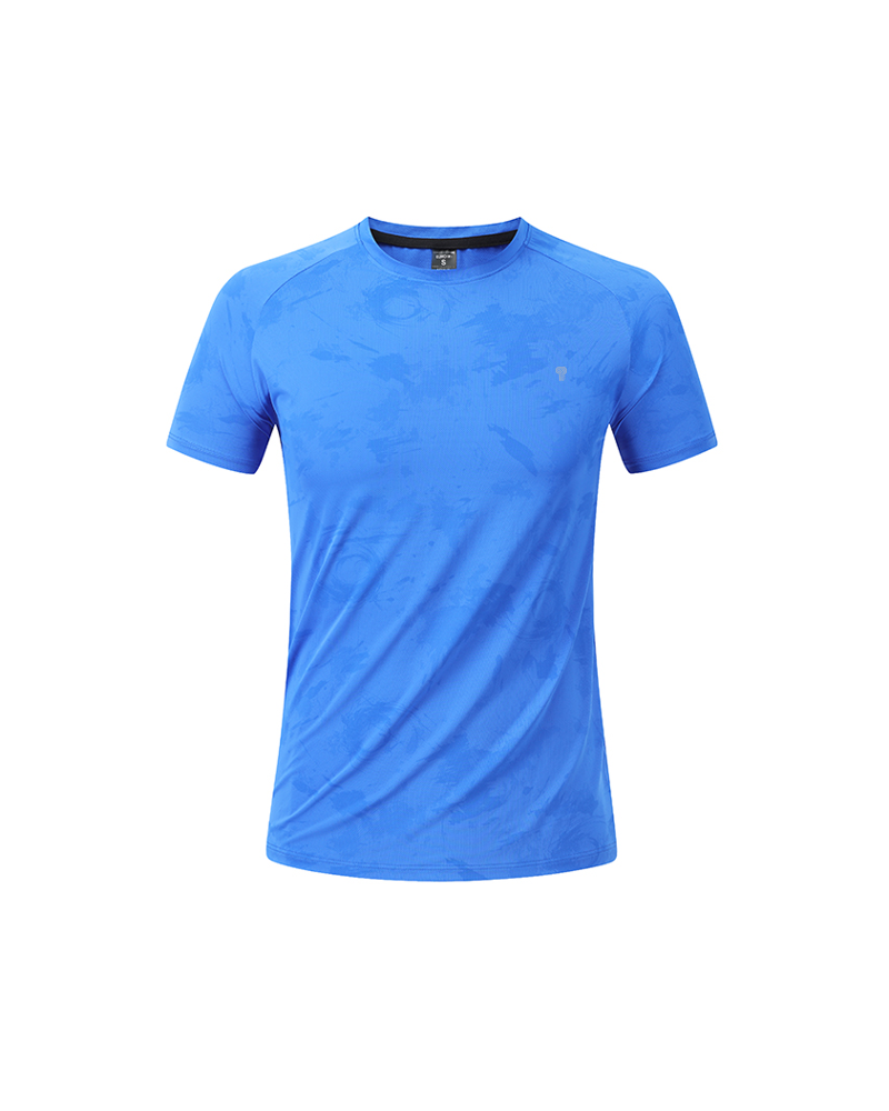 Blue Cloud Print Stretch Training Tee, front view