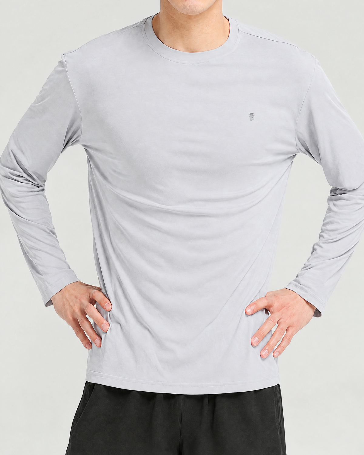 Core Long-Sleeve Training Tee | Gray | Alternate front view