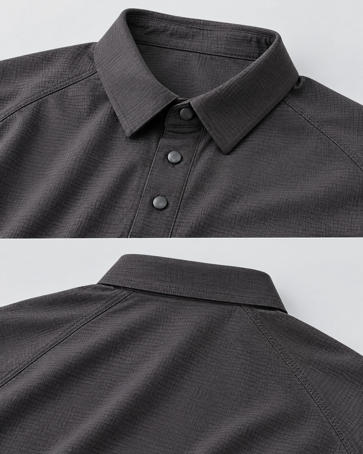 Court Textured Polo | Gray | Detail view