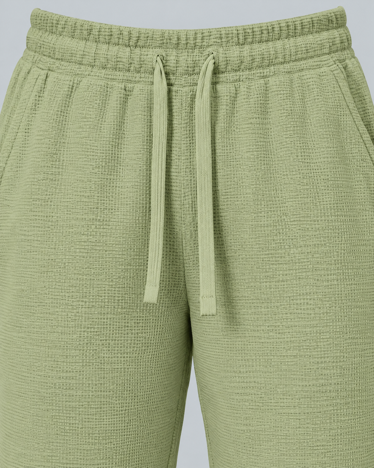 Ease Waffle Straight-Leg Pants | Green | Detail view