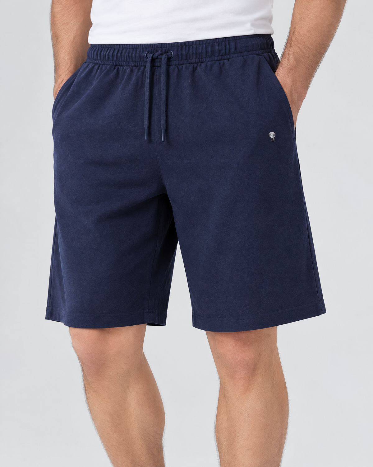 Everyday Cotton-Blend Shorts | Navy | Front view