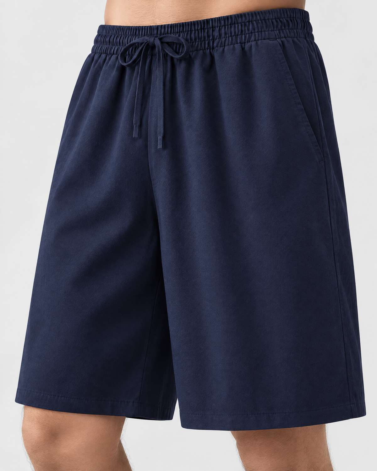 Everyday Cotton-Blend Shorts | Navy | Detail view