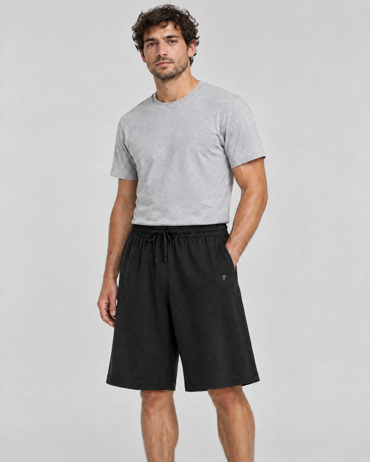 Everyday Cotton-Blend Shorts | Black | Front view