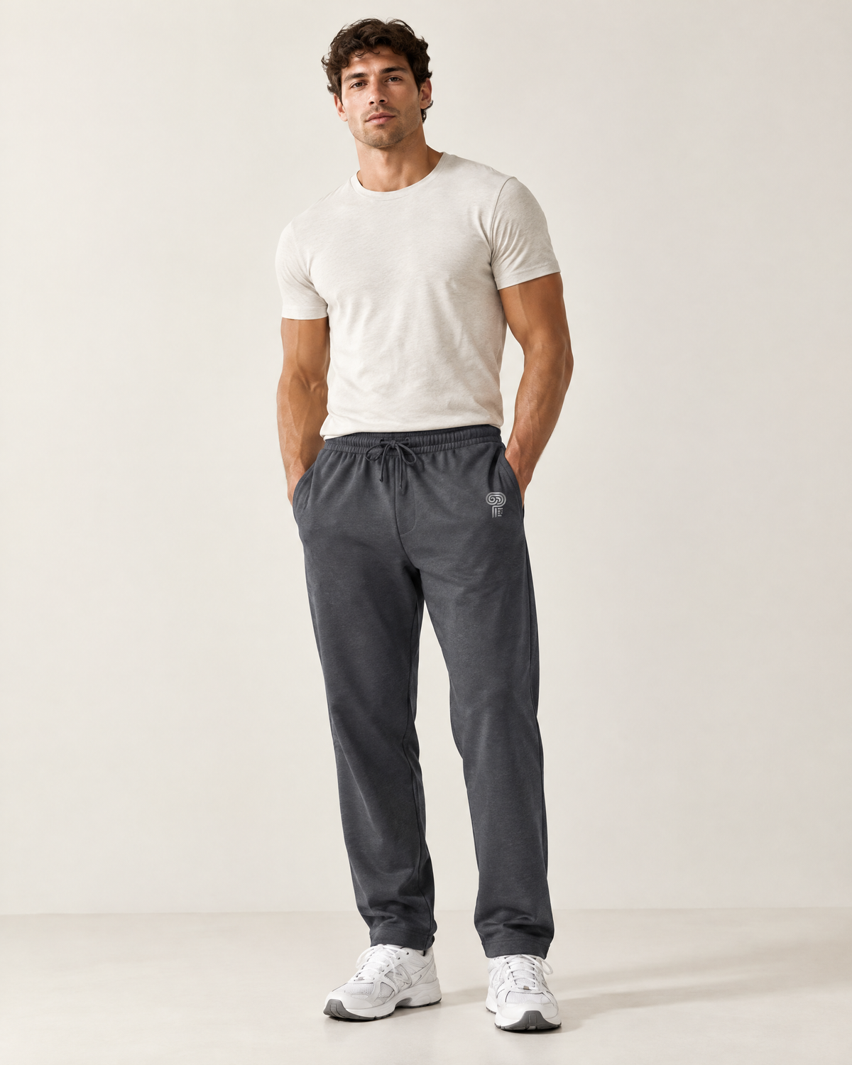 Polocom Plus Everyday Cotton-Blend Sweatpants | Dark Gray | Front view