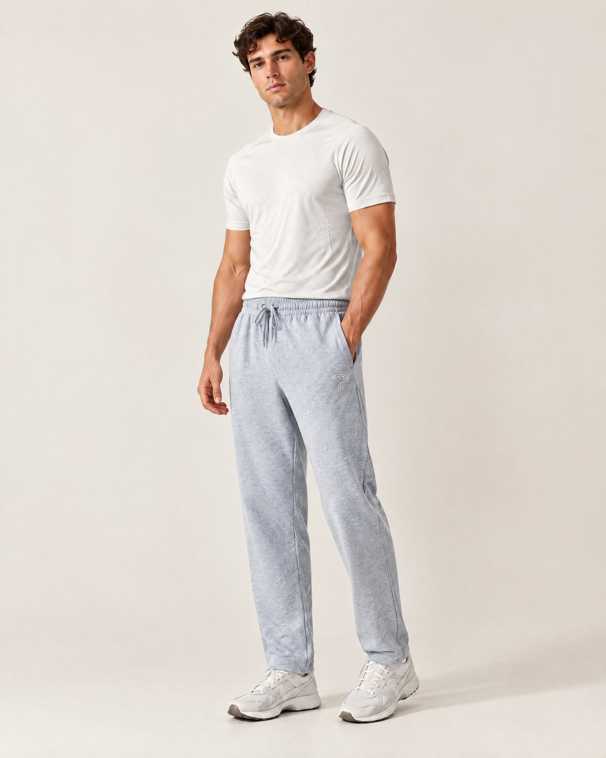 Polocom Plus Everyday Cotton-Blend Sweatpants | Gray | Three-quarter view