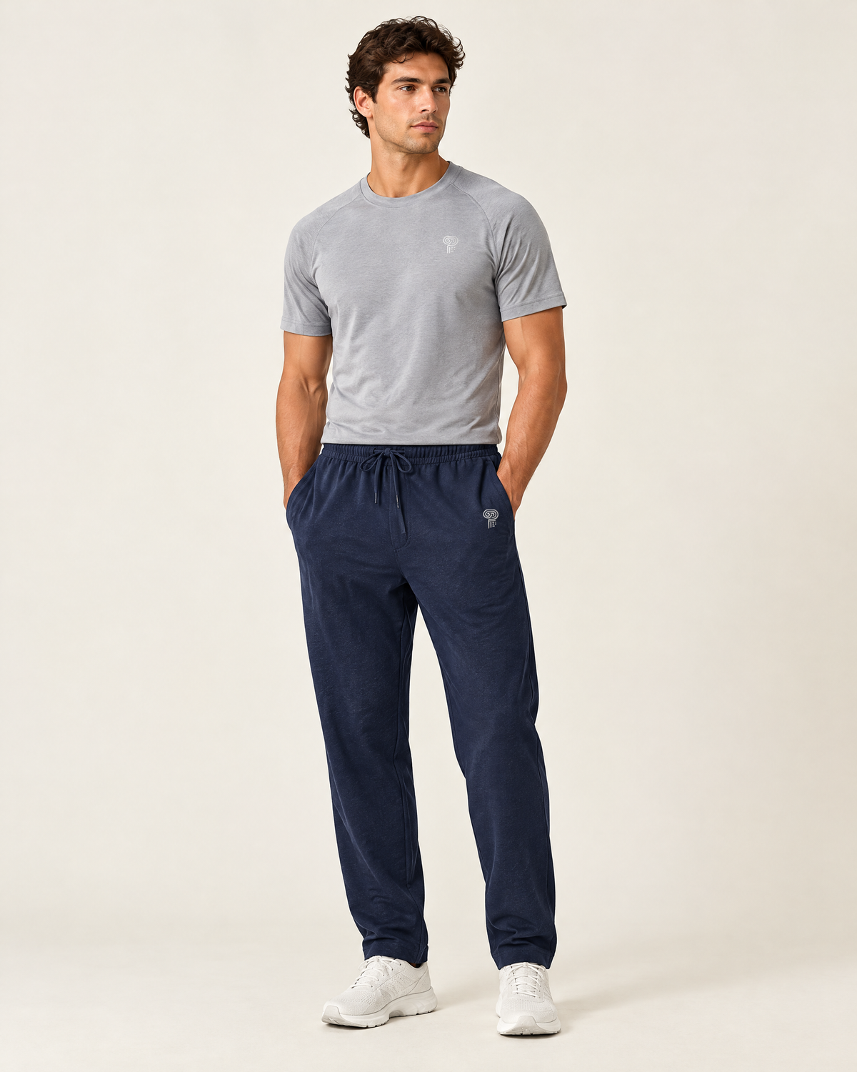 Polocom Plus Everyday Cotton-Blend Sweatpants | Navy | Front view