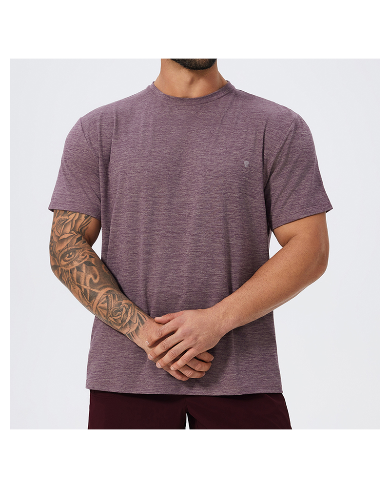 Purple Gray Everyday Marl Training Tee worn by a model, front view