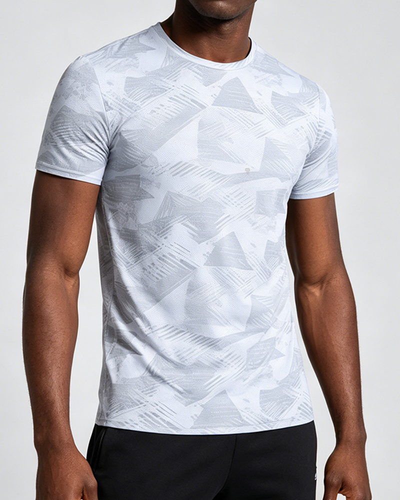 Polocom Plus Facet Stretch Training Tee — White front on model