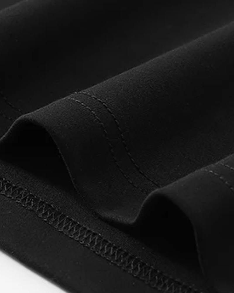Form crewneck tee black knit fabric and stitching detail