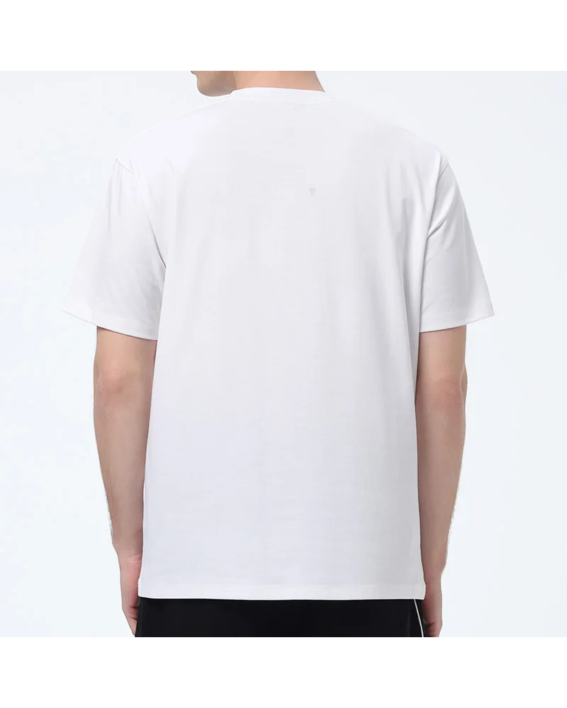 Form Cotton-Blend Crewneck Tee in White, model rear view