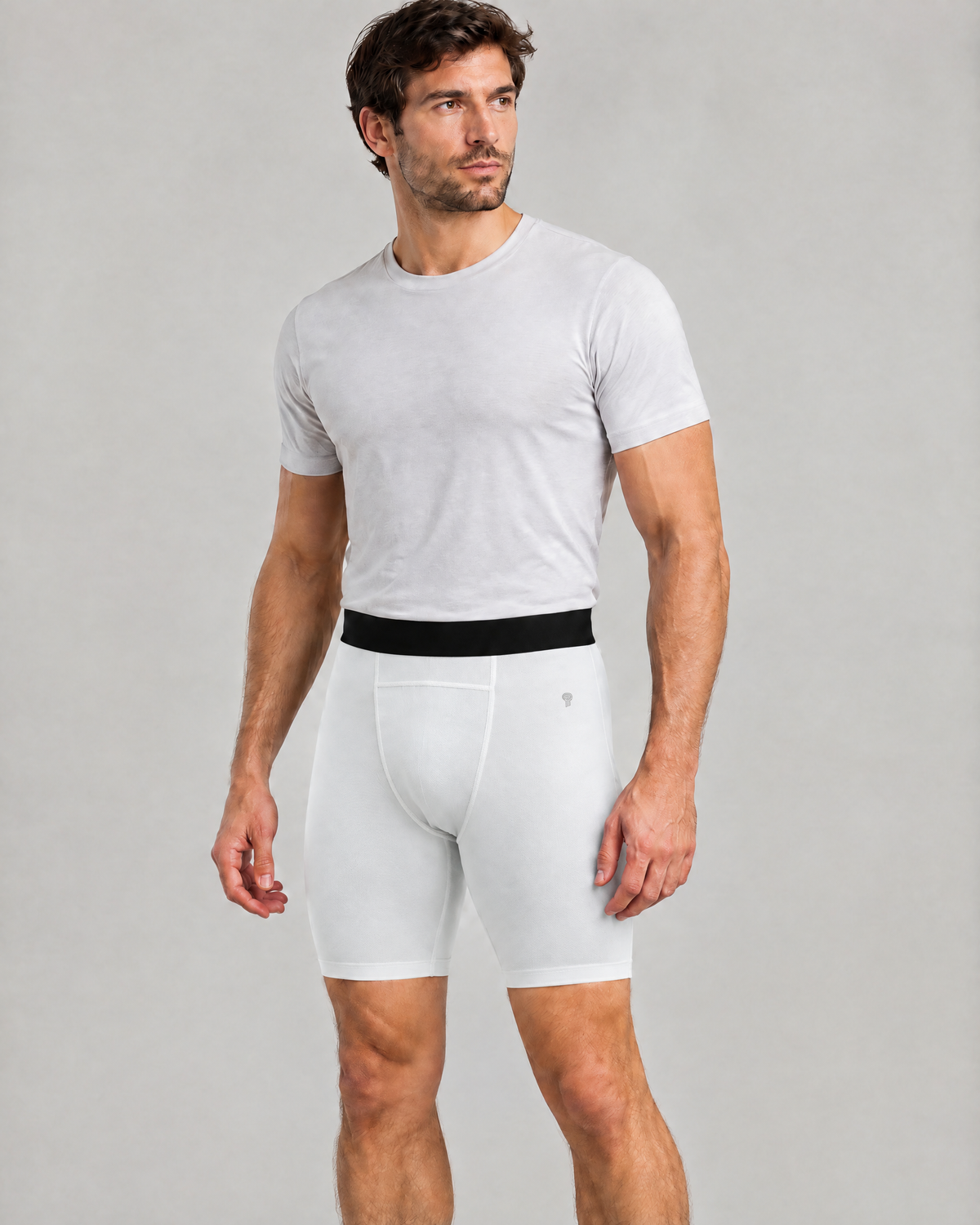 Form Fitted Training Shorts | White | Front view