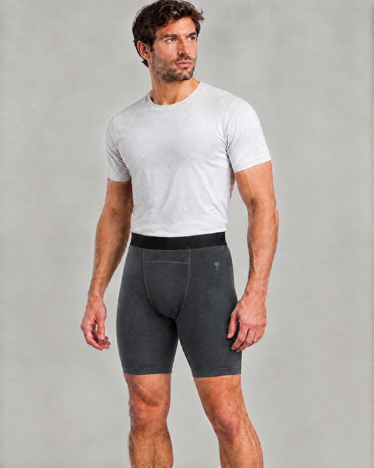Form Fitted Training Shorts | Gray | Front view
